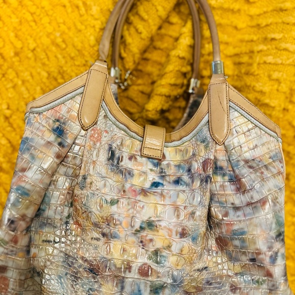 Brahmin Multicolor Crocodile-Embossed Shoulder Bag - Picture 1 of 7